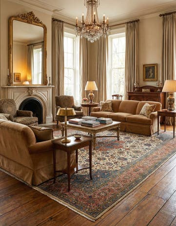9' 4 x 12' 11 Kashan Wool Rug