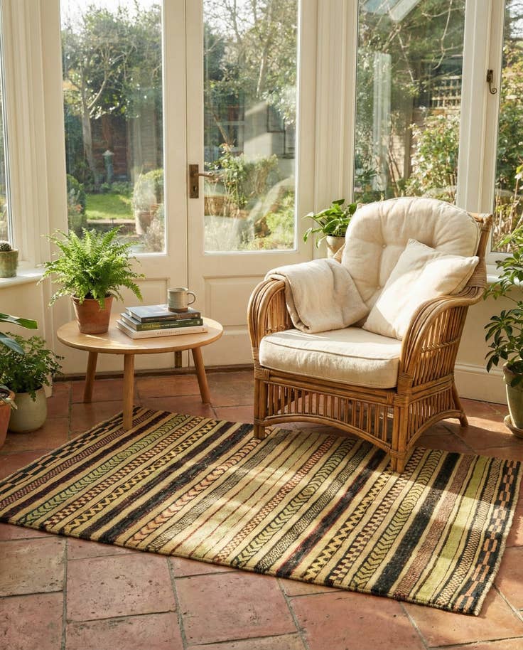 Detail image of 3' 4 x 4' 7 Hand Knotted Modern Ziegler Rug