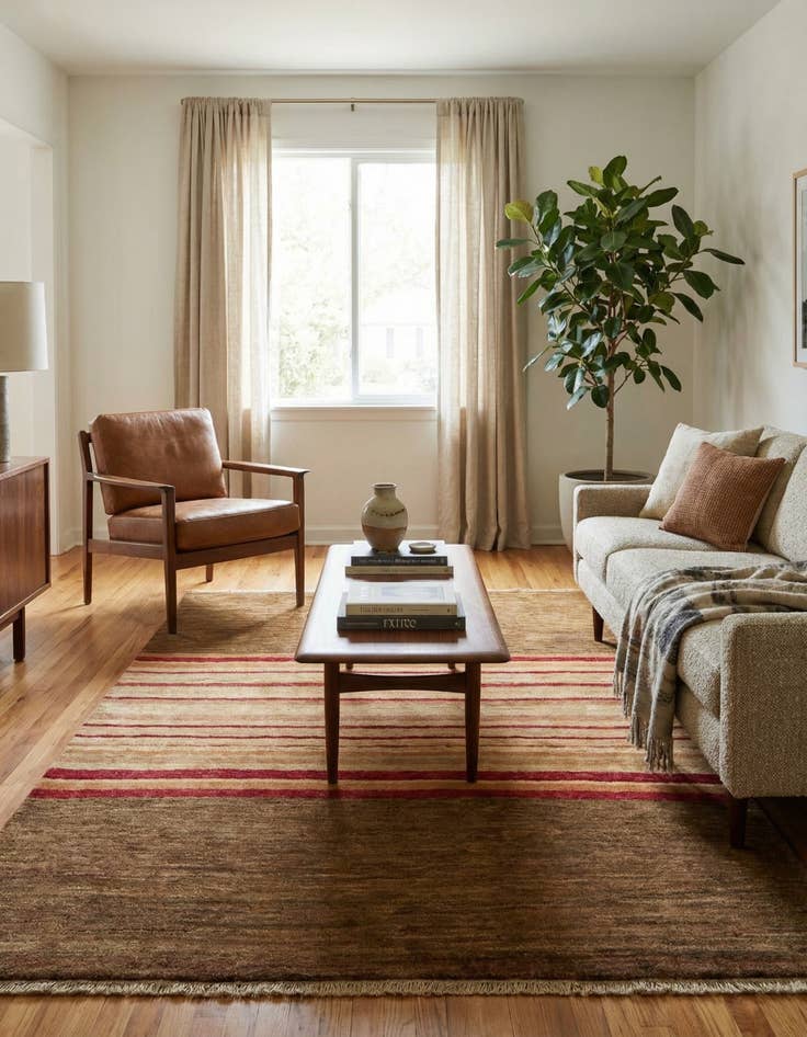 Detail image of  4' 3 x 6' 1  Hand Knotted Modern Ziegler Wool Rug