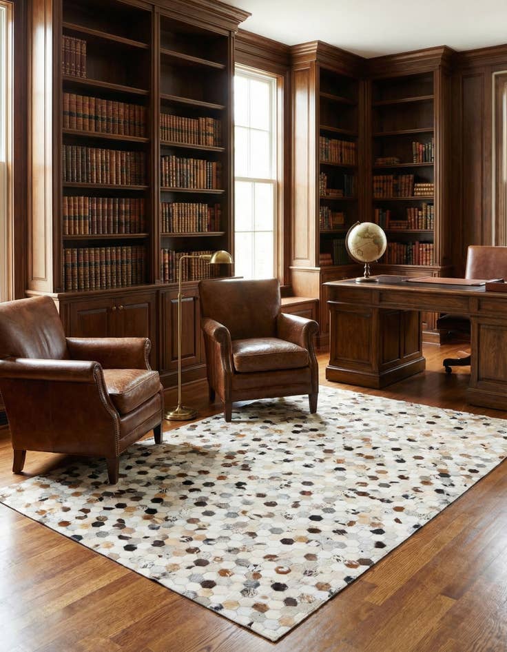 Detail image of  5' x 8' Cowhide Leather Rug