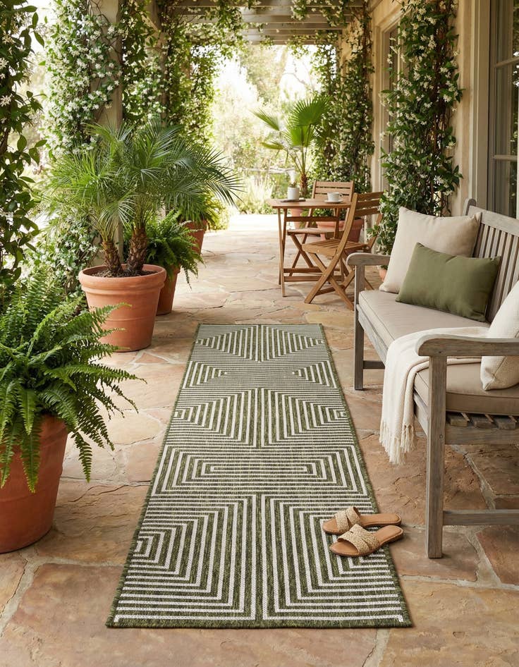 Detail image of 2' x 8'  Washable Modern Indoor / Outdoor Runner Rug