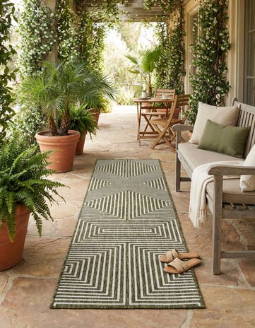 2' x 8' Easy-Clean Modern Indoor / Outdoor Runner Rug