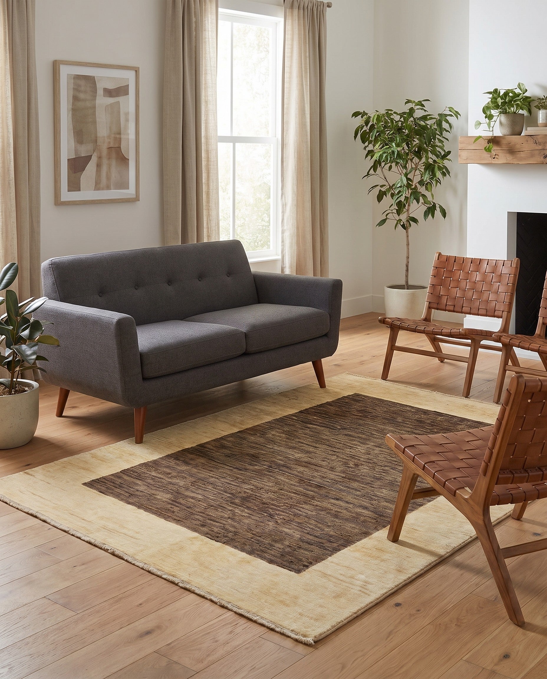 4' x 5' 8 Hand Knotted Modern Ziegler Rug