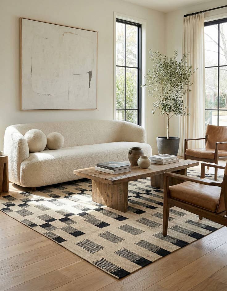 Detail image of 5' 10 x 7' 10 Hand Woven Kilim Modern Wool Rug