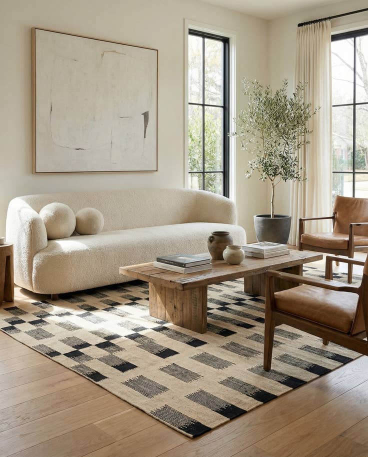 Detail image of 5' 10 x 7' 10 Hand Woven Kilim Modern Wool Rug