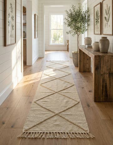2' 5 x 9' 10 Hand Knotted Moroccan Wool Runner Rug