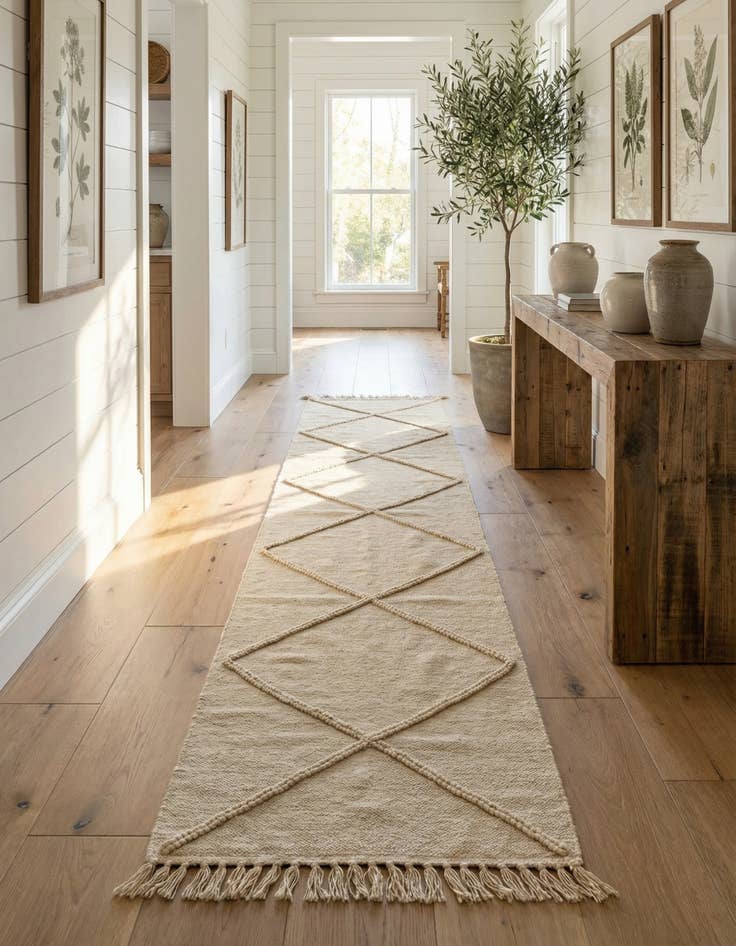 Detail image of 2' 5 x 9' 10  Hand Knotted Moroccan Wool Runner Rug