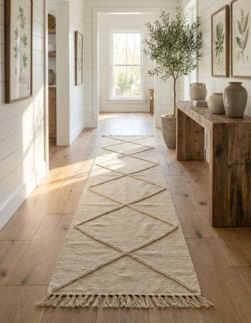 2' 5 x 9' 10 Hand Knotted Moroccan Wool Runner Rug