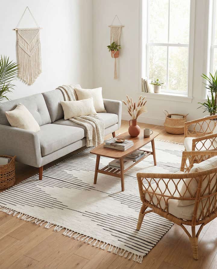 7' 1 x 10' Hand Woven Chindi Cotton Rug