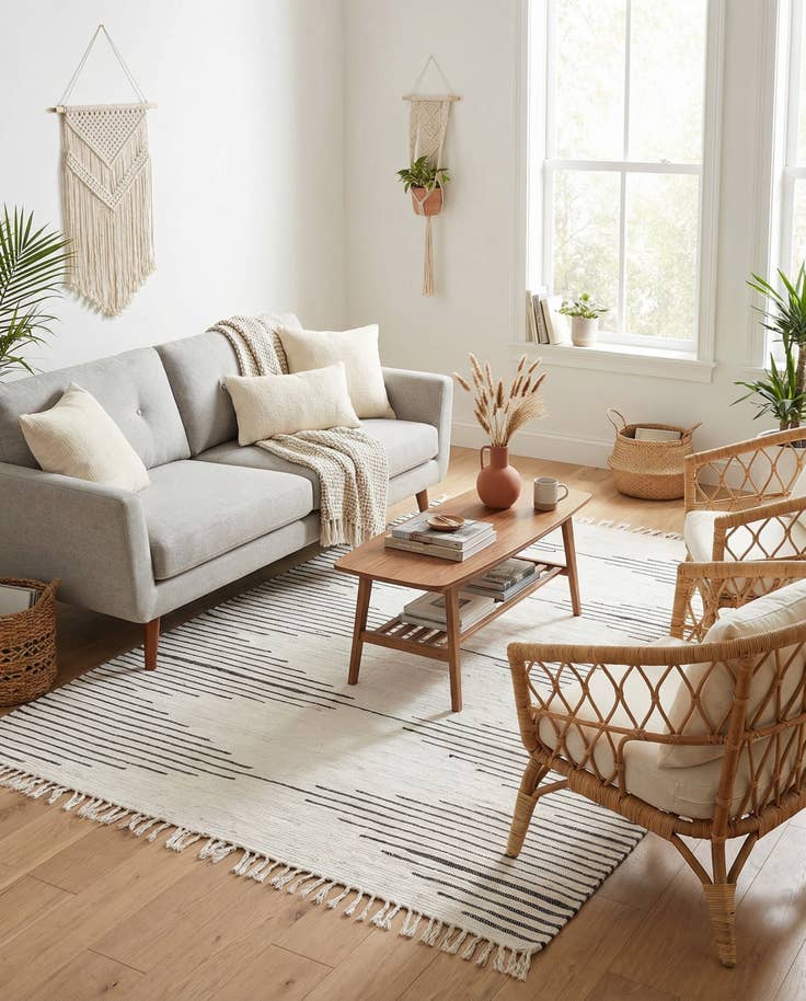 Detail image of 7' 1 x 10' Hand Woven Chindi Cotton Rug