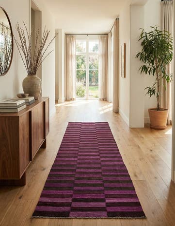 2' 10 x 10' Hand Woven Kilim Modern Wool Runner Rug