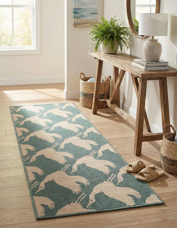 Detail image of  2' x 5'  Washable Coastal Indoor / Outdoor Runner Rug