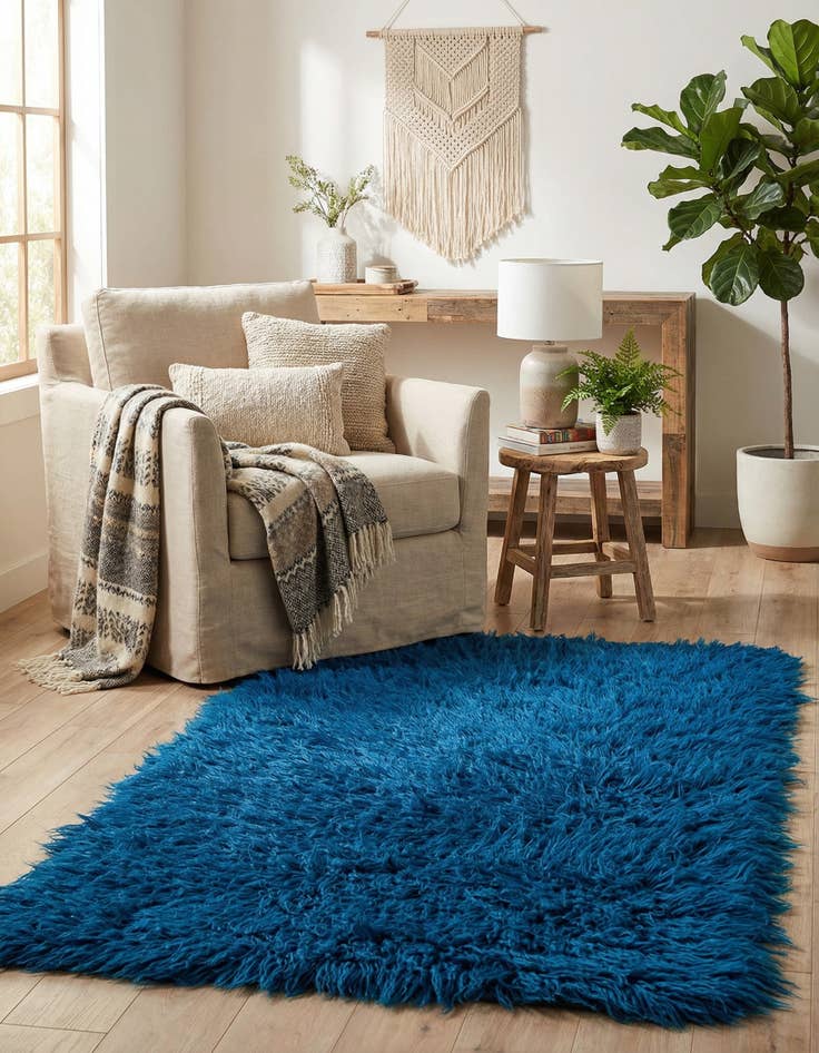 Detail image of  2' 4 x 4' 5  Hand Knotted Moroccan Wool Rug