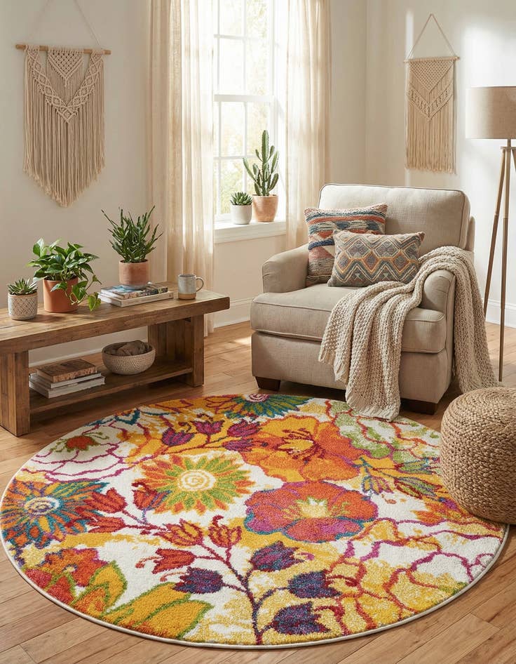 Detail image of 4' x 4' Florence Round Rug