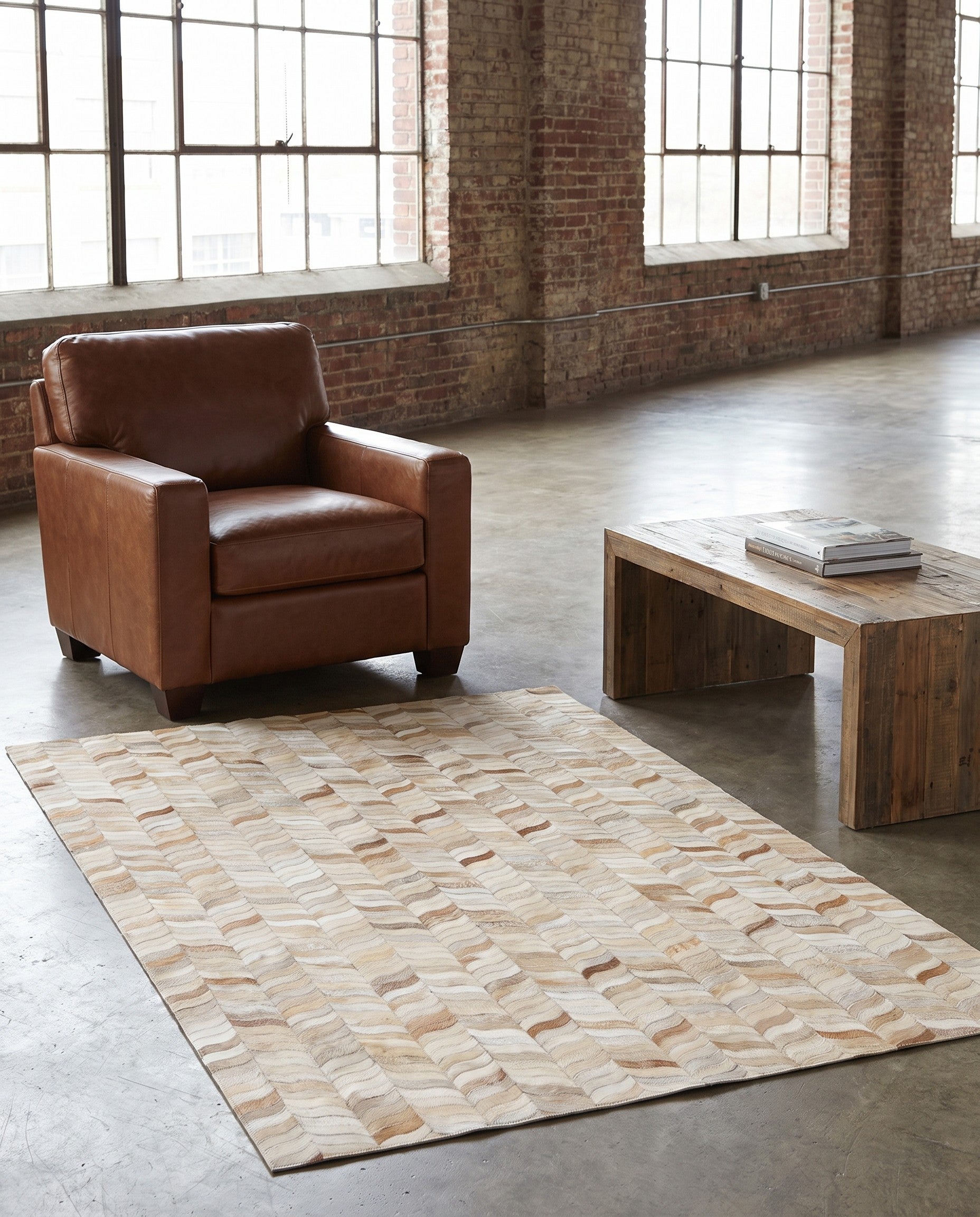 3' 11 x 5' 10 Cowhide Stocks Rug
