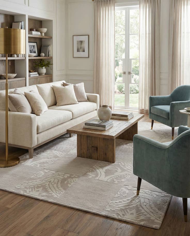 Detail image of 5' 9 x 8' Hand Knotted Darya Wool Rug