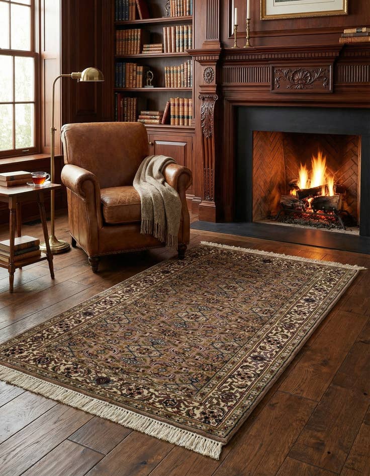 Detail image of  2' 10 x 5' 1  Hand Knotted Farahan Wool Rug