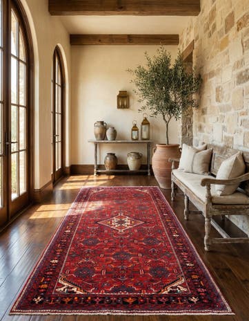 5' 1 x 9' 10 Hamedan Wool Runner Rug