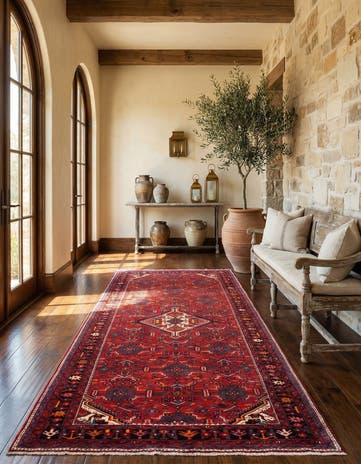 5' 1 x 9' 10 Hamedan Wool Runner Rug