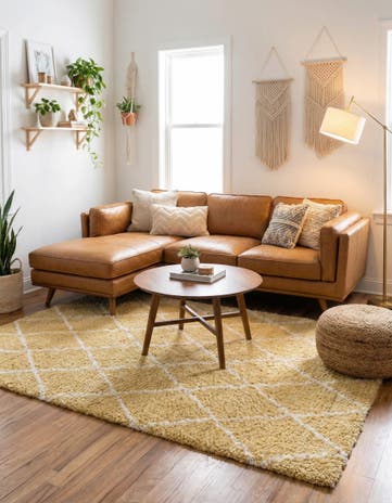 Yellow Moroccan Shag Rug
