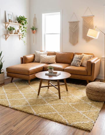 Yellow Moroccan Shag Rug