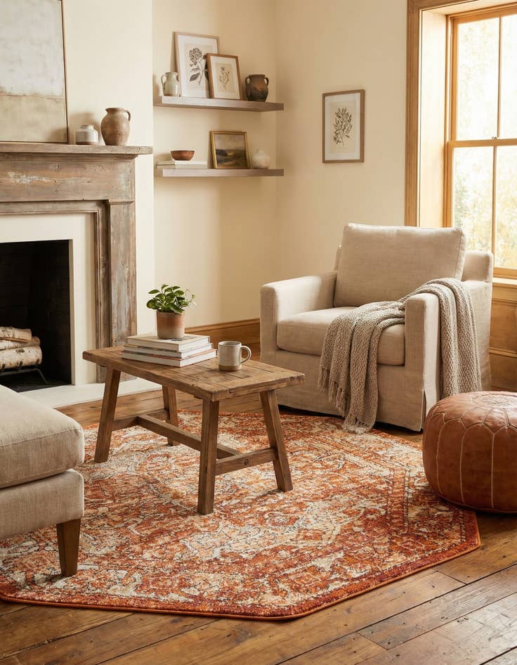 Detail image of  5' x 5' Isabella Octagon Rug