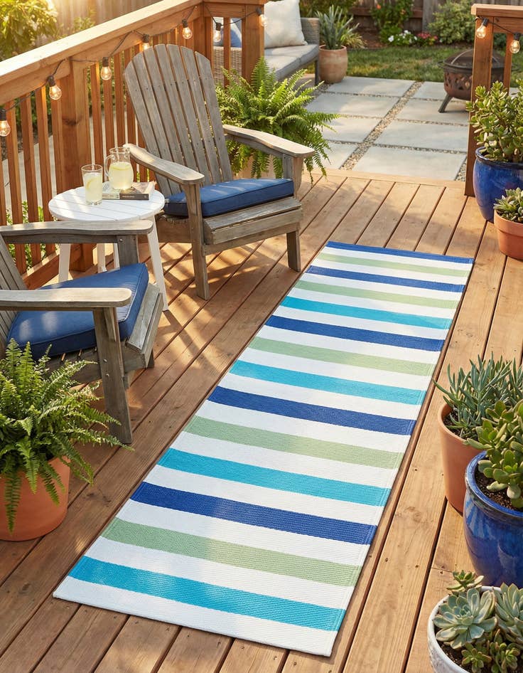 Detail image of 2' x 6'  Washable Vista Breeze Indoor / Outdoor Runner Rug