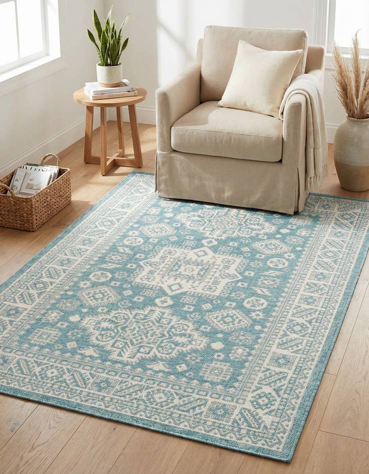 Detail image of 4' x 6' Easy-Clean Aztec Indoor / Outdoor Rug