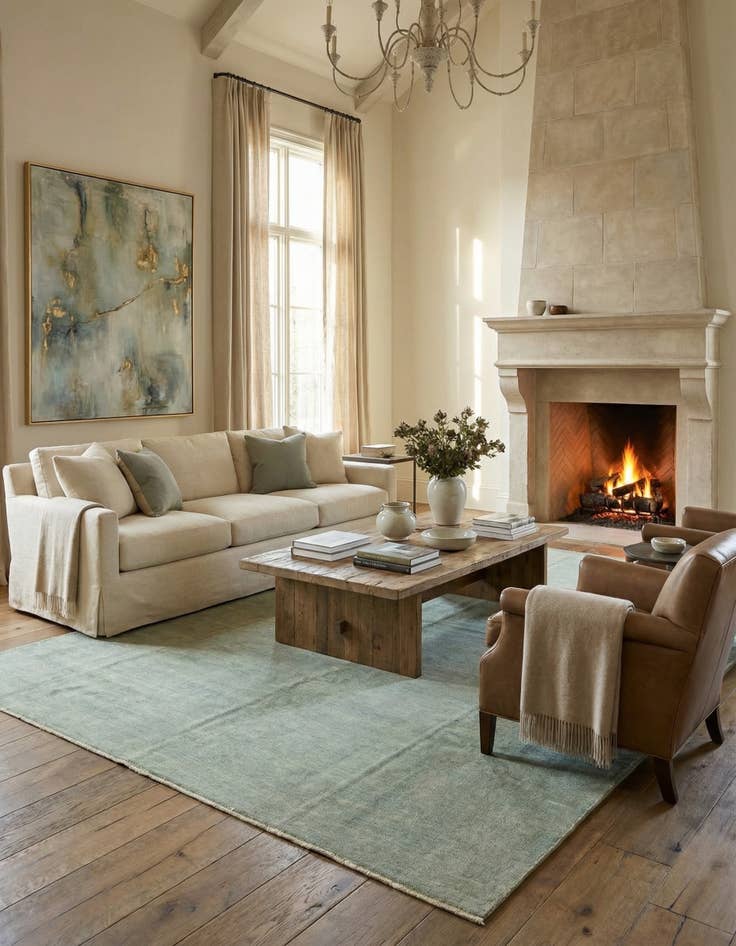 Detail image of  10' x 13'  Hand Knotted Oushak Wool Rug