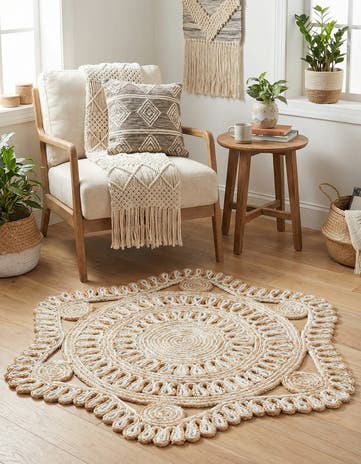 3' 1 x 3' 1 Handmade Braided Jute Round Rug