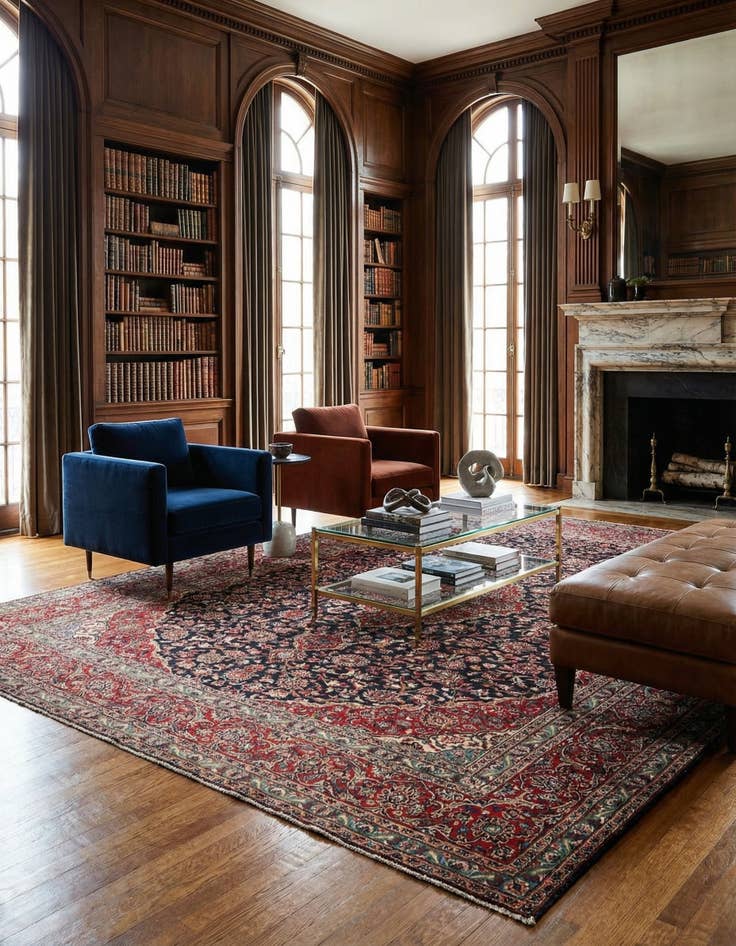 Detail image of 9' 4 x 12' 4 Mashad Wool Rug