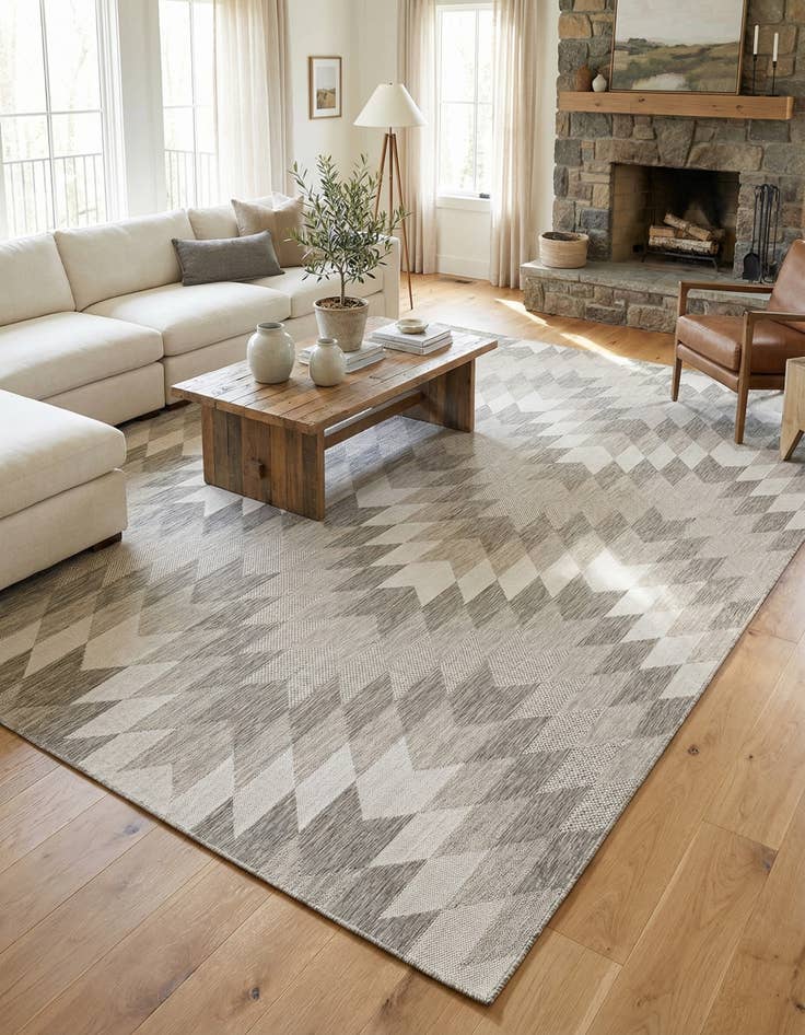 Detail image of  10' x 14'  Washable Modern Indoor / Outdoor Rug