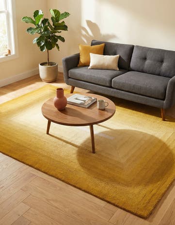 Yellow Gold Ombre Wool Rug