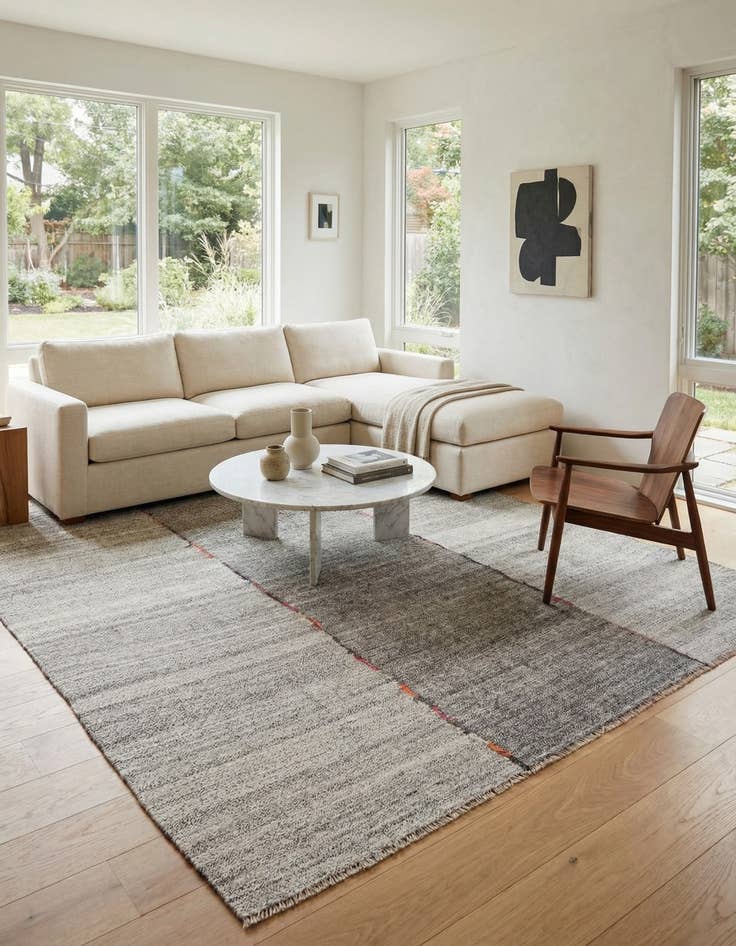 Detail image of 8' 2 x 9' 8  Hand Woven Kilim Modern Wool Rug