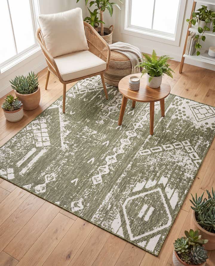160cm x 160cm Leicht zu reinigen Bohemian Innen- / Aussenbereich Quadrat Teppich