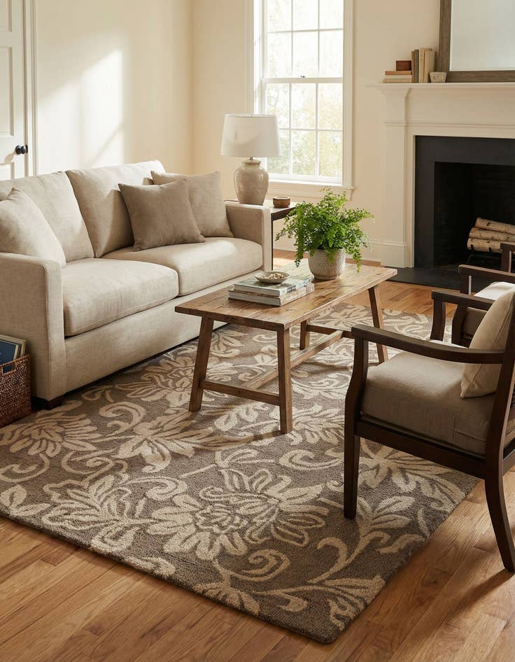 Detail image of 5' x 8' Agra Wool Rug