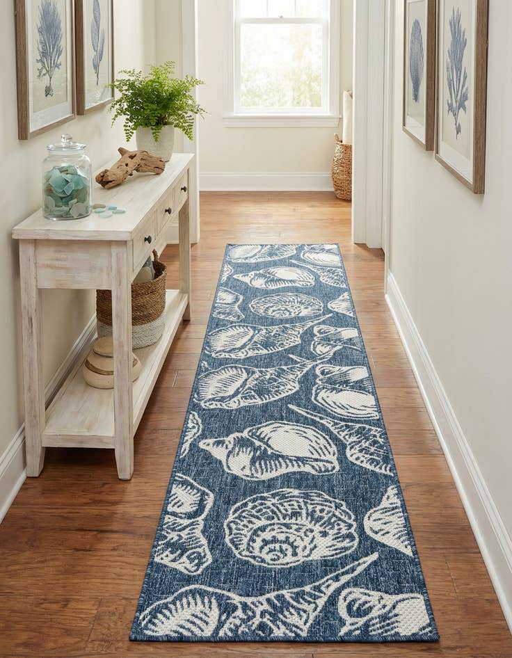 Detail image of  2' x 8'  Washable Coastal Indoor / Outdoor Runner Rug