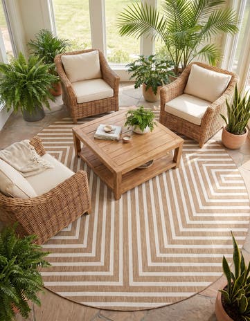 12' x 12' Easy-Clean Modern Indoor / Outdoor Round Rug