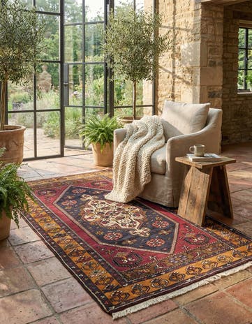 3' 4 x 5' 9 Hand Knotted Yahyali Oriental Wool Rug