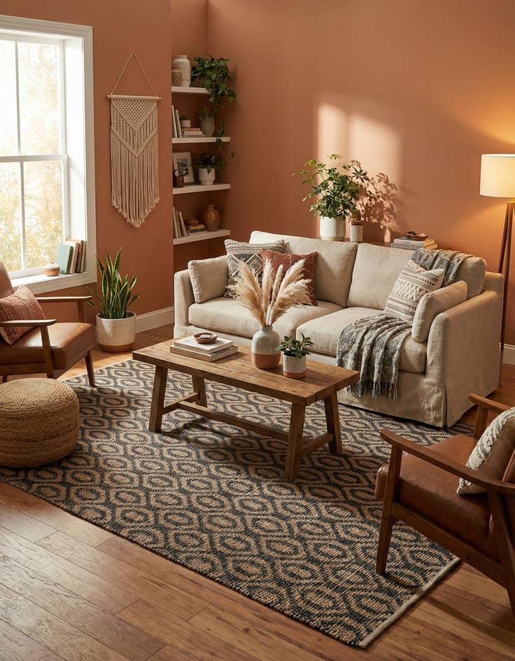 Detail image of 9' x 12'  Hand Woven Chindi Jute Rug