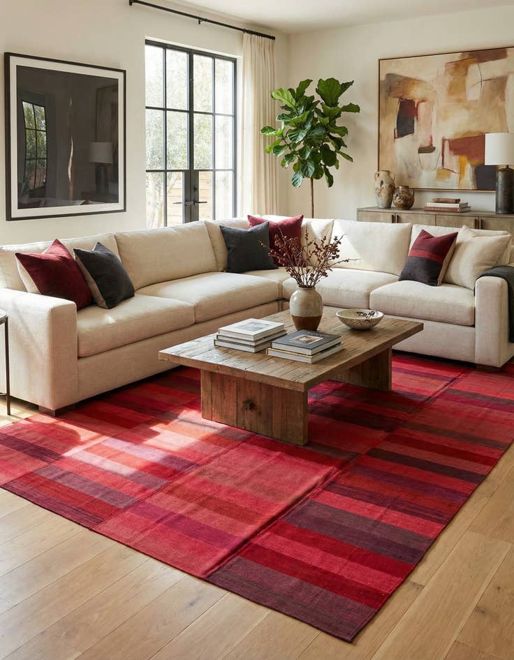 Detail image of 8' 4 x 11' 2  Hand Woven Kilim Modern Wool Rug