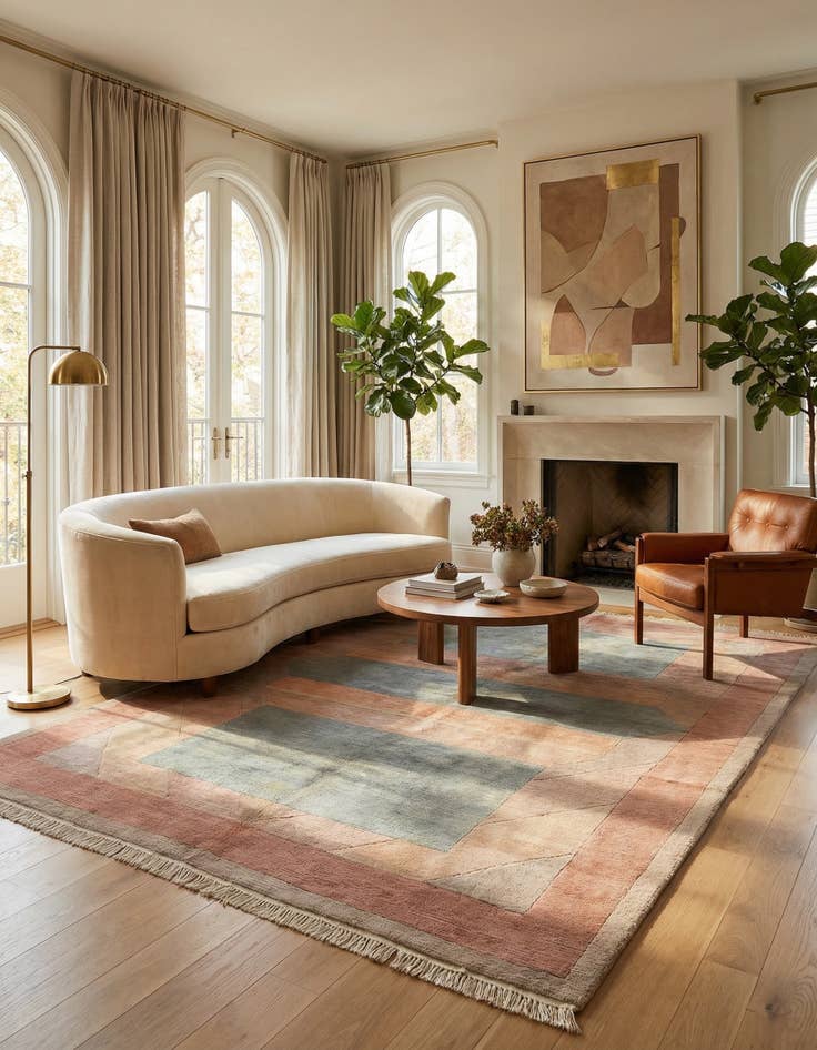 Detail image of 5' 8 x 7' 9  Hand Knotted Tibet Wool Rug