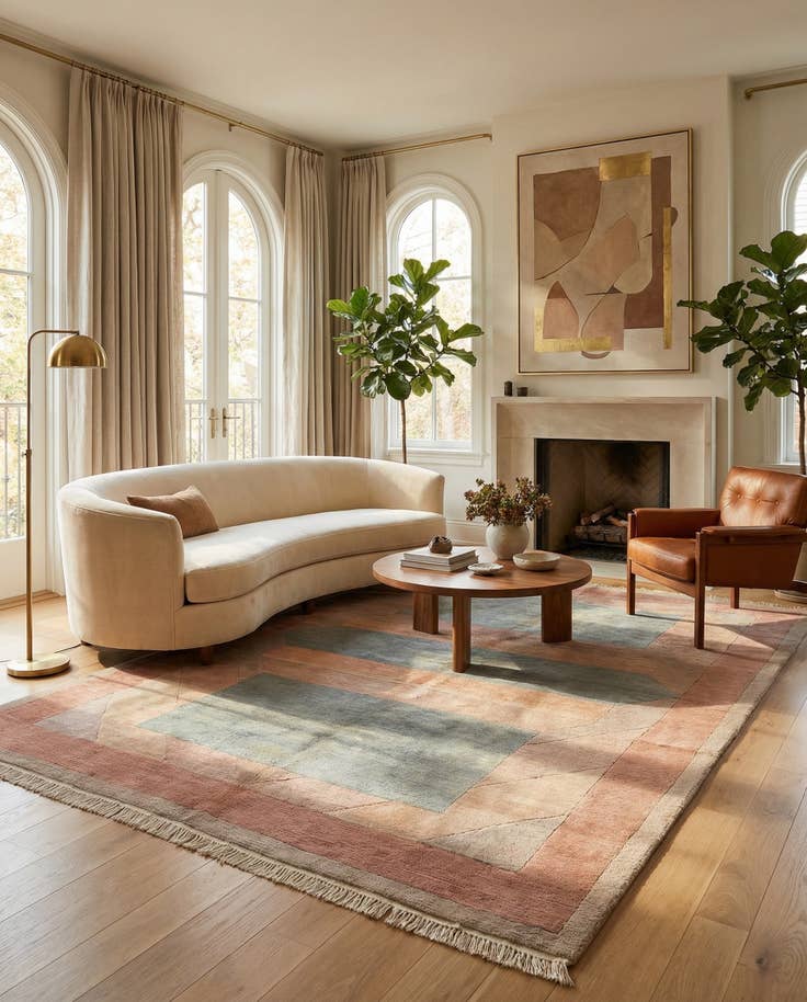 Detail image of 5' 8 x 7' 9 Hand Knotted Tibet Wool Rug