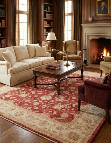 8' 1 x 9' 7 Hand Knotted Peshawar Ziegler Rug