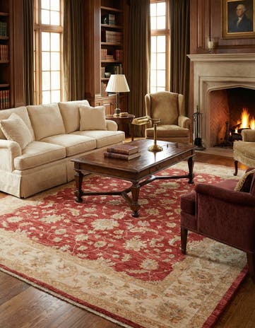 8' 1 x 9' 7 Hand Knotted Peshawar Ziegler Rug