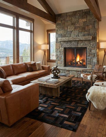 5' 2 x 8' 1 Cowhide - Patchwork Rug