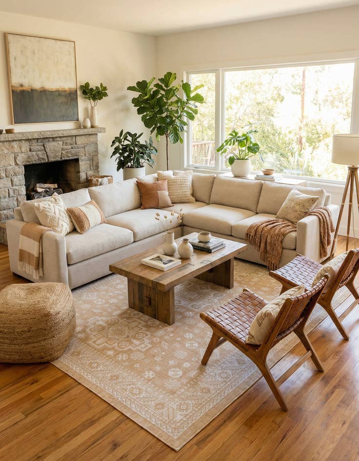 Detail image of 10' x 14'  Washable Aztec Indoor / Outdoor Rug