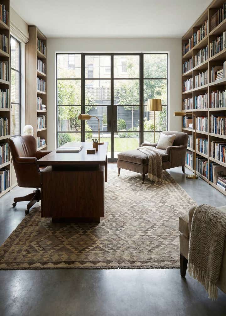 6' 9 x 9' 7 Hand Woven Kilim Maymana Wool Rug