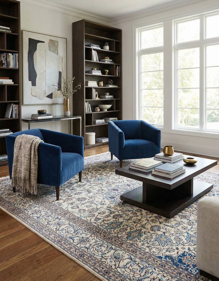 Detail image of 8' 3 x 11' 2  Hand Knotted Nain Persian Rug