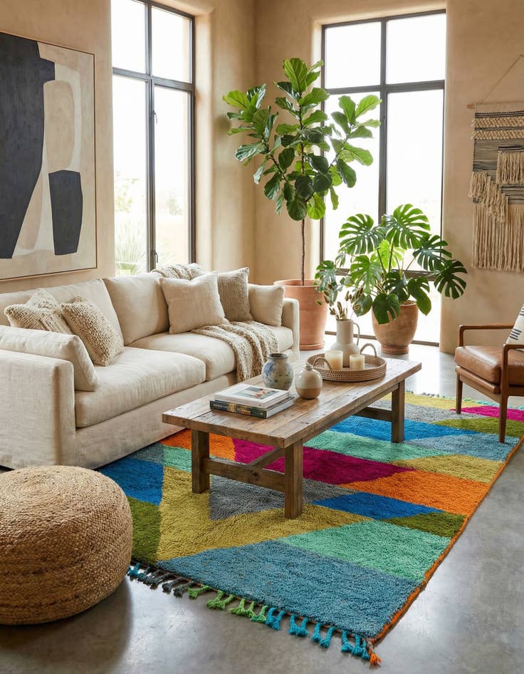 Detail image of 5' 5 x 7' 10  Hand Knotted Moroccan Wool Rug